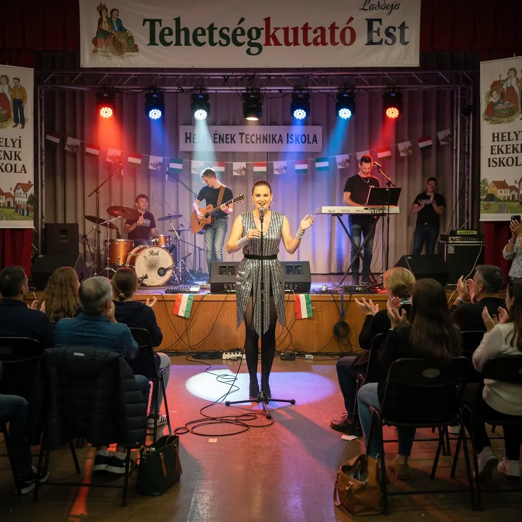 Csoportos énekóra, ahol a diákok együtt gyakorolják a hangkontrollt.