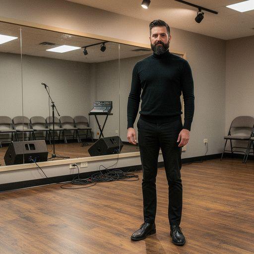 Színpadon előadó énekes, aki a közönséget szórakoztatja.